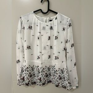 Ann Taylor Floral Blouse XS Petite